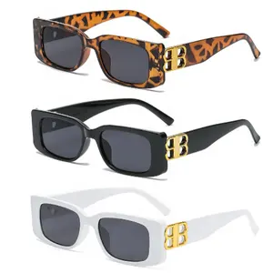 Benutzer definiertes Logo Retro kleine Rechteck farben Brand Designer B Luxus Candy Sonnenbrille Square Champagne Personality BB Sonnenbrille