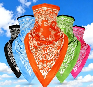 Penutup masker wajah segitiga musim panas Paisley bandana jaring sutra es perlindungan UV kerudung matahari Gaiter leher untuk bersepeda - Product Image 2
