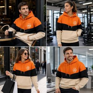 Produttore di abbigliamento felpe con cappuccio personalizzate tagliate <span class=keywords><strong>e</strong></span> cucite a blocchi di colore Multi colore per abbigliamento sportivo Casual felpa tascabile - Product Image 6