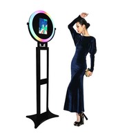 Nouvelle Cabine Photo Professionnelle en Aluminium avec Effet Bois, avec Flight Case, pour iPad 13 pouces, pour événements, avec supports pour livres de 11 pouces et accessoires, compatible DSLR
