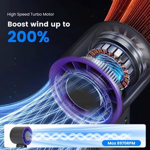 100 Speed Grey + Handheld Fan Ice <b>Cooler</b> 3000mAh Rechargeable Portable Wearable Fans Travel Camping Model - Product Image 5