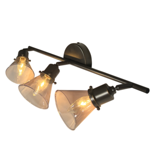 Lustre d'intérieur à rail fixe à 3 lumières <span class=keywords><strong>de</strong></span> luxe simple abat-jour en verre gris clair lampe <span class=keywords><strong>de</strong></span> taille moyenne pour décor <span class=keywords><strong>de</strong></span> chambre à coucher - Product Image 4