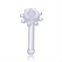 Bioplasticos Médicos al por Mayor, 10 Piezas/Juego, Piercing Nasal Simple Invisible con Barra Recta, Piercing Nasal con Forma de Girasol, Estrella de Cinco Puntas y Luna
