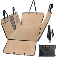Nouvelle housse de siège de voiture pour animaux de compagnie en cuir PU écologique, durable, imperméable, résistante à l'usure, à motif solide, pour siège arrière