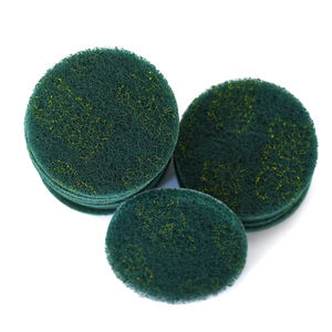Tampon à récurer rond abrasif rond tampon vert automobile Surface métallique nettoyage meulage polissage Non tissé - Product Image 1