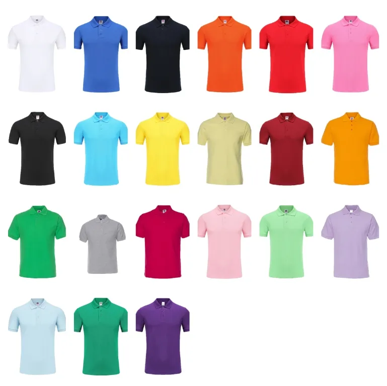 قميص بولو للرجال مخصص بالشعار بسعر الجملة 220G قميص بولو قطني 100% مناسب قمصان بتصميم خاص مخصص للرجال بأكمام قصيرة