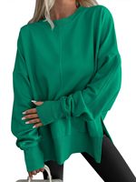 Sudadera Holgada Estampada Transpirable para Mujer, Otoño/Primavera, con Hombros Caídos y Aberturas Laterales, Estilo Urbano, Venta al por Mayor