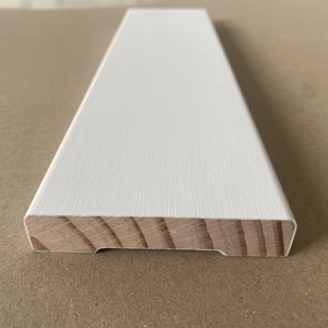 Gesso White <b>Primed</b> FJ Radiata Pine S4S Wood Trim Board Flat Wood Trim Baseboard Mould - Product Image 5