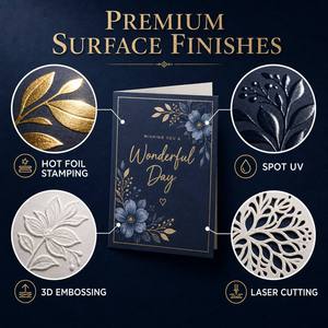 Custom Gold Foil Greeting <b>Cards</b> with Envelopes - Eco-Friendly Paper <b>Birthday</b> <b>Cards</b> for Retail & E-commerce Wholesale - Product Image 5