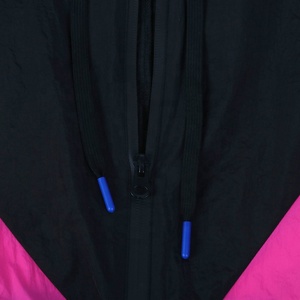 Chaquetas de chándal de nailon unisex, ropa de calle con logotipo personalizado para hombre, cortavientos, cremallera completa, color <span class=keywords><strong>rosa</strong></span> y negro, prendas de vestir impermeables - Product Image 5