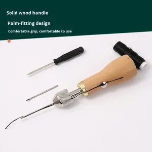 Poinçon de couture en cuir bricolage outils de couture à la main <span class=keywords><strong>coupe</strong></span>-diamant et outils de Sculpture en cuir pour travaux d'aiguille - Product Image 2