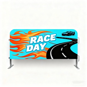 야외 이벤트 스포츠 길가 비닐 메쉬 배리어 바리케이드 울타리 커버 브리즈 군중 제어 프로모션 플래그 배너 알루미늄 - Product Image 1