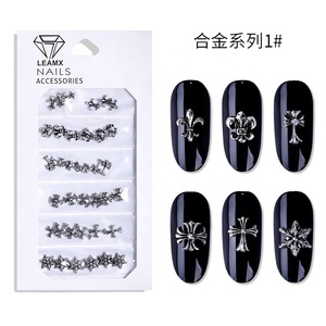 คริสตัลพลอยเทียมอัลลอยตกแต่งเล็บ6เส้น3D หลังแบนพร้อมเครื่องมือแบบทำมือสำหรับสปาเล็บและสตูดิโอทำเล็บ - Product Image 5