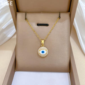 Collar con Colgante de Perlas de Agua Dulce en Oferta, Cadena de Cuentas Chapadas en Oro de 18K con Circonita, Diseño de Dibujos Animados, Unisex, Regalo - Product Image 3