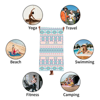 Customized Quick-drying Modern Geometric Pattern Polyester Adult Beach Towels Anti-sand Large Portable Outdoor Sports Travel
