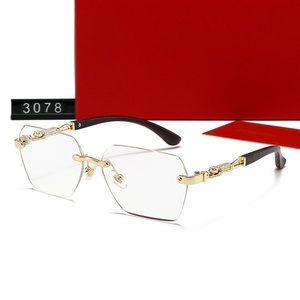 Erkek ve kadın Trendy çerçevesiz güneş gözlüğü UV400 optik lensler moda sürüş ve tatil gözlük - Product Image 4