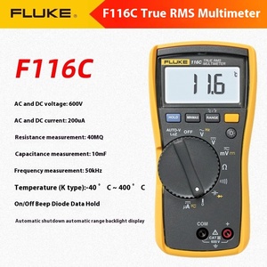 Multímetros Digitales True RMS para 115C 116C 117C, OEM, ABS Amarillo, para Servicio de Campo, Aplicaciones de Pruebas Eléctricas y HVAC - Product Image 3