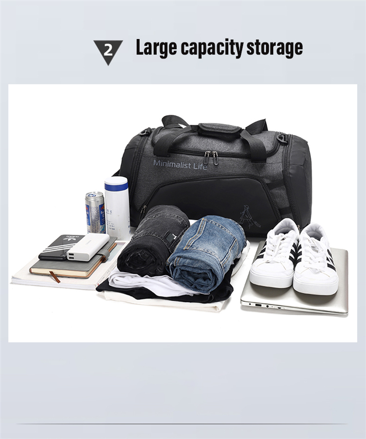 Large Capacity custom logo Travel Bag Waterproof Sport Gym Travel Sneaker Duffel Bag With Shoe Compartment