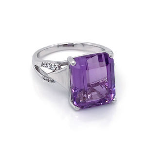 Anillos de Piedras Preciosas de Moda para Mujer, Anillo de Plata de Ley 925 Vintage Morado - Product Image 5