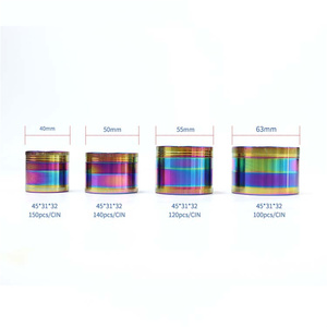 Cá nhân hoá tùy chỉnh thiết kế 4 phần hợp kim kẽm 63mm 50mm hút Herb kim loại máy xay - Product Image 5