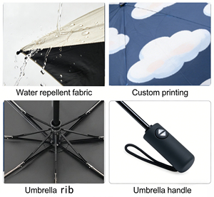 Ombrello <span class=keywords><strong>da</strong></span> Viaggio Antivento Compatto, Resiste <span class=keywords><strong>a</strong></span> Venti fino <span class=keywords><strong>a</strong></span> 12m/s, Ombrello Pieghevole Automatico per Pioggia e Sole, Leggero e Durevole - Product Image 2