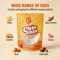 Sacs d'emballage personnalisés transparents à fermeture éclair pour chips de banane, chips de plantain, snacks et chips de pommes de terre