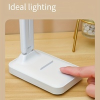Lampe de bureau LED à trois températures de couleur, lampe de lecture USB pliable tactile, veilleuse/lampe de chevet rechargeable