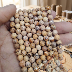 Cuentas Redondas de Jaspe Natural al por Mayor, Cuentas Sueltas para Hacer Joyas, Ágata Mirani de Rajasthan - Product Image 2
