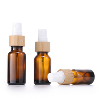Botol Kosmetik Parfum Semprot Kosong Kaca Buram Bulat Berkualitas Tinggi 10ml dengan Tutup Bambu