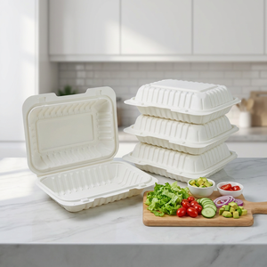 Boîte à repas <span class=keywords><strong>bento</strong></span> de luxe écologique sans BPA, compatible micro-ondes et lave-vaisselle, biodégradable en amidon de maïs, jetable et empilable - Product Image 1