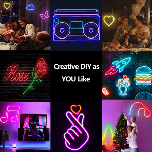 LEDEAST HX-W06 DC24V RGB 5m 10m Tuya APP Control Remoto Inteligente Control de Música Personalizado Luz de Neón LED de Silicona Flexible para Sala de Estar - Product Image 5