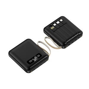 Wholesale Mini Built-In Corded Power Bank 20000 Mah Large Capacity Mobile Power Supply Custom Logo Promotional Power Banks