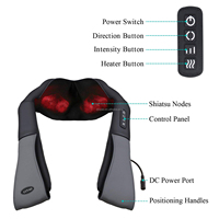 LUYAO 580A Masseur électrique chauffant Shiatsu pour le corps, masseur Shiatsu pour le dos, le cou et les épaules avec fonction de pétrissage et de chaleur