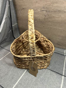 Cesta de Vino Hecha a Mano con Jacinto de Agua para 3 Botellas, con Asa de Transporte, Soporte de Vino Tejido Natural para Picnic y Embalaje de Regalos Festivos - Product Image 4