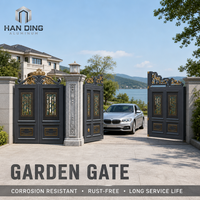 Portail de jardin en aluminium fabriqué en Chine, alliage 6063 traité thermiquement, revêtement poudré résistant aux UV, écologique, double battant, pour villa et maison