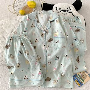 Set <span class=keywords><strong>Pigiama</strong></span> da <span class=keywords><strong>Donna</strong></span> in <span class=keywords><strong>Cotone</strong></span> Cloud all'Ingrosso, Maniche Corte con Bottoni, Pantaloncini, Abbigliamento Casual per Dormire - Product Image 3