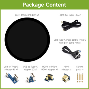 Pantalla táctil capacitiva redonda Waveshare de 7 pulgadas, resolución de 1080 × 1080, panel de pantalla IPS, tacto de 10 puntos, unión óptica K596 - Product Image 3