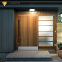 Porte d'entrée de luxe moderne en bois massif thermolaqué, système extérieur pour maison, grande porte principale de sécurité sur mesure, vente en gros premium