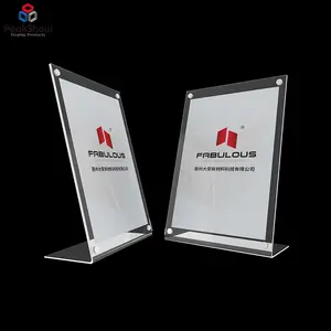 Peakshow Laser Cutting Hot Bending Screen Printed Clear Transparent Desktop Brand Advertising Display Acrylic Stand