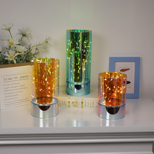 Luminarias de cristal con cilindro, luminarias luminosas de vidrio, decoración - Product Image 5