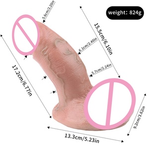 FAAK Dildo Curvo de Silicona Realista con Ventosa, Tacto de Piel, Pene Grueso Realista, Juguetes Sexuales para Mujeres, Masturbador Femenino - Product Image 6