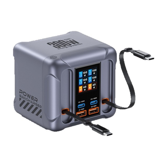 300W High Power GaN Charger PD3.1 Multi Port Desktop Charging Station Super Fast Charging Adapter Universal Power Supply