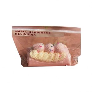 Realistic 10cm Pink Strawberry for Swiss Roll <b>Squishy</b> Toy Food-Grade Silicone Fidget Gift for Kids and Adults Enhance Happy Mood - Product Image 1