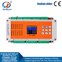 Huaqingjun 24 entradas 24 salidas de relé temporizador PLC Salida de pulso de 1 canal RS485 Modbus RTU controlador PLC para motores paso a paso