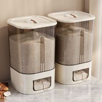 Conteneur de stockage en plastique pour riz, céréales et grains, hermétique, anti-insectes et anti-humidité, bac de stockage de farine 10L+, design moderne 2025
