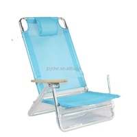 Chaise pliante d'extérieur en aluminium inclinable au sol en métal pour la plage Camping Chaise de plage confortable et portable