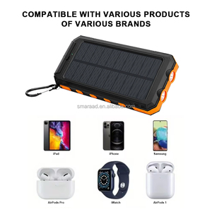 SMARAAD พาวเวอร์แบงค์พลังงานแสงอาทิตย์แบบพกพา 10000mAh ไฟฉาย LED คู่ เครื่องชาร์จพลังงานแสงอาทิตย์สำหรับการเดินทางและการตั้งแคมป์ JT-SF12000 10000mAh P - Product Image 1