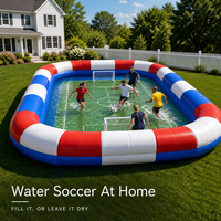 Terrain de football gonflable avec filet de sécurité 2026 EJIA-825, arène géante pour enfants en PVC, pour 10-15 joueurs, double couture, certifié CE