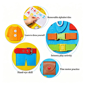 Nouveauté : Tableau d'activités en <span class=keywords><strong>feutre</strong></span> pliable en forme d'éléphant pour bébés garçons et filles de <span class=keywords><strong>1</strong></span> à 4 ans - Product Image 3