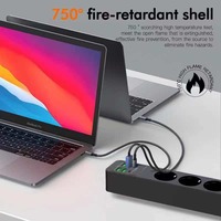Protector de Sobretensión para Enchufes Múltiples, Cable de Extensión, Estación de Carga de Pared, para Hogar, Oficina, Dormitorio